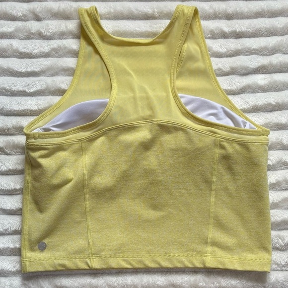 Zella Cropped Tank Top and or Sports Bra With Padding Yellow Size Large - Picture 2 of 6